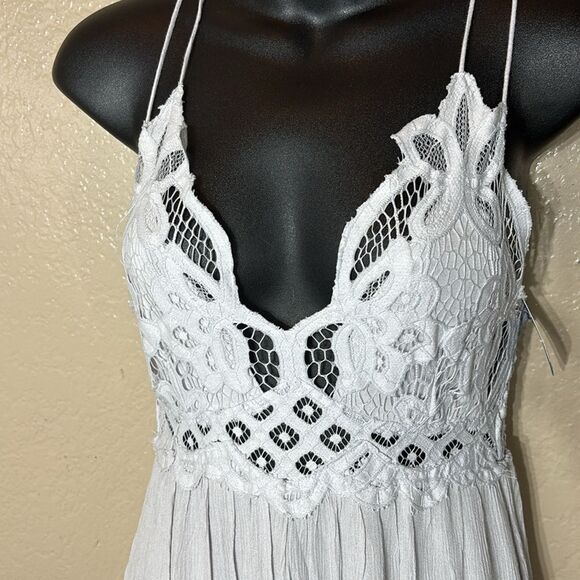 Free people one women’s xs adella slip dress maxi stardust fairy assymetric new - Picture 3 of 9